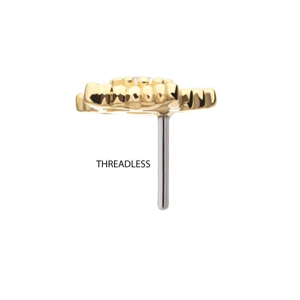 Invictus | 14k gold | Beaded Cut Out Star | CZ
