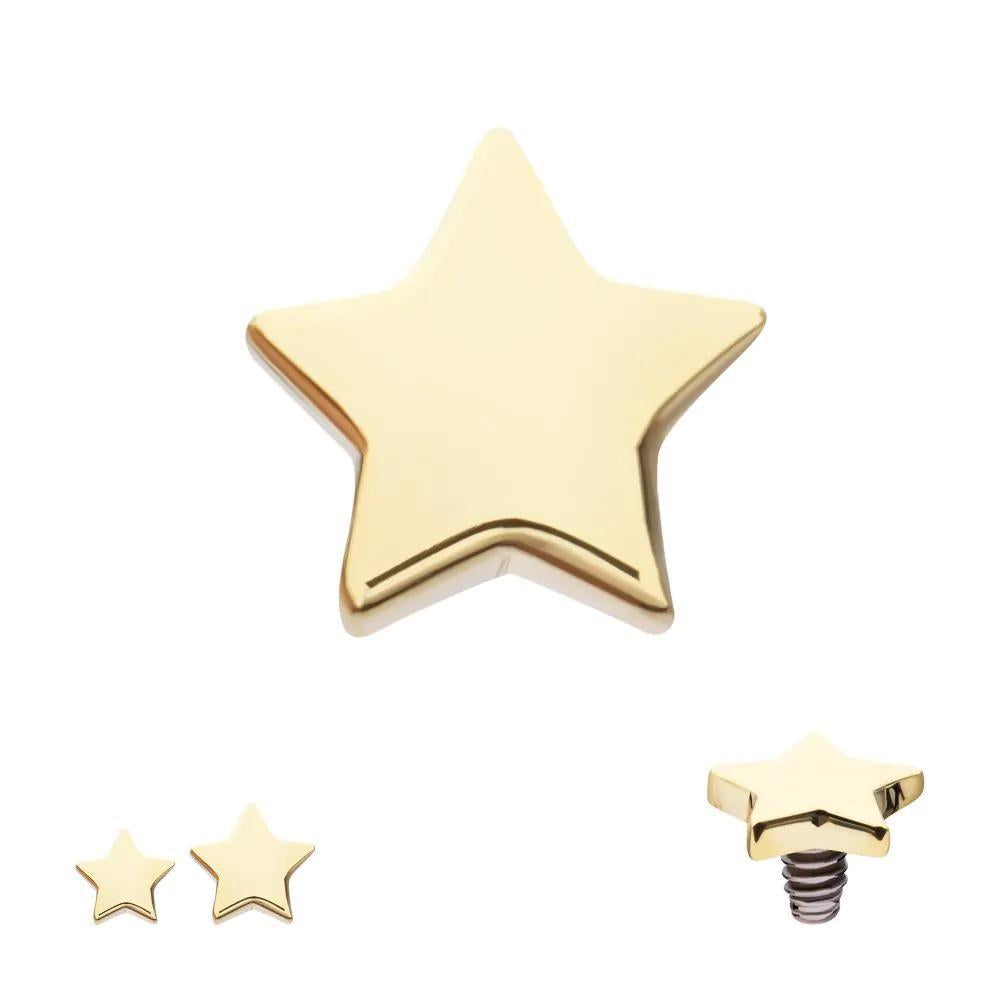 Invictus | 14k gold | 14g Dermal Top | Star