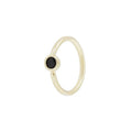 Buddha | 14k Gold | Fixed Bezel Bead Ring | Side Set Facing | 2mm Black Spinel