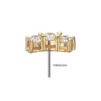 Invictus | 14k gold | Curved Bar Top with 3-Cluster Prong Set Lab-Grown Diamonds | Lab-Grown Diamond