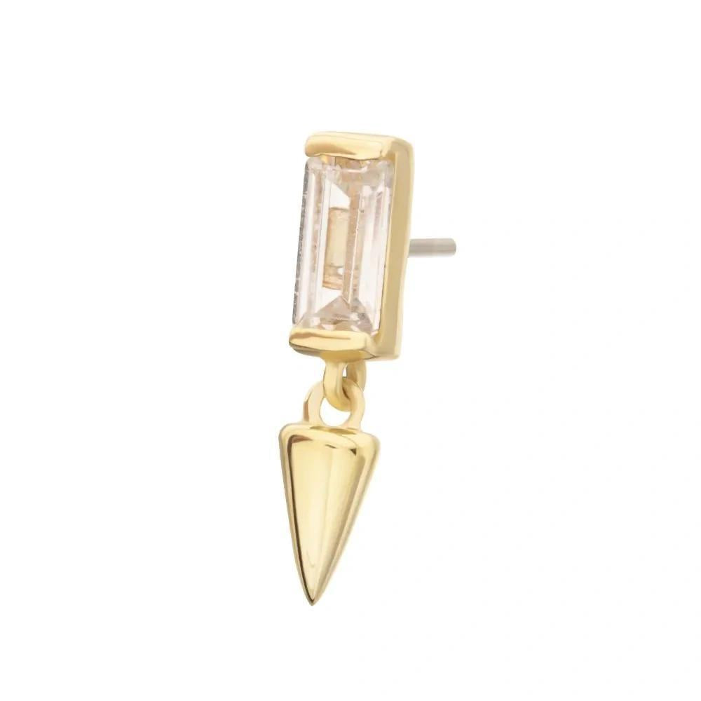 Invictus | 14k gold | Baguette with Spike Dangle | CZ