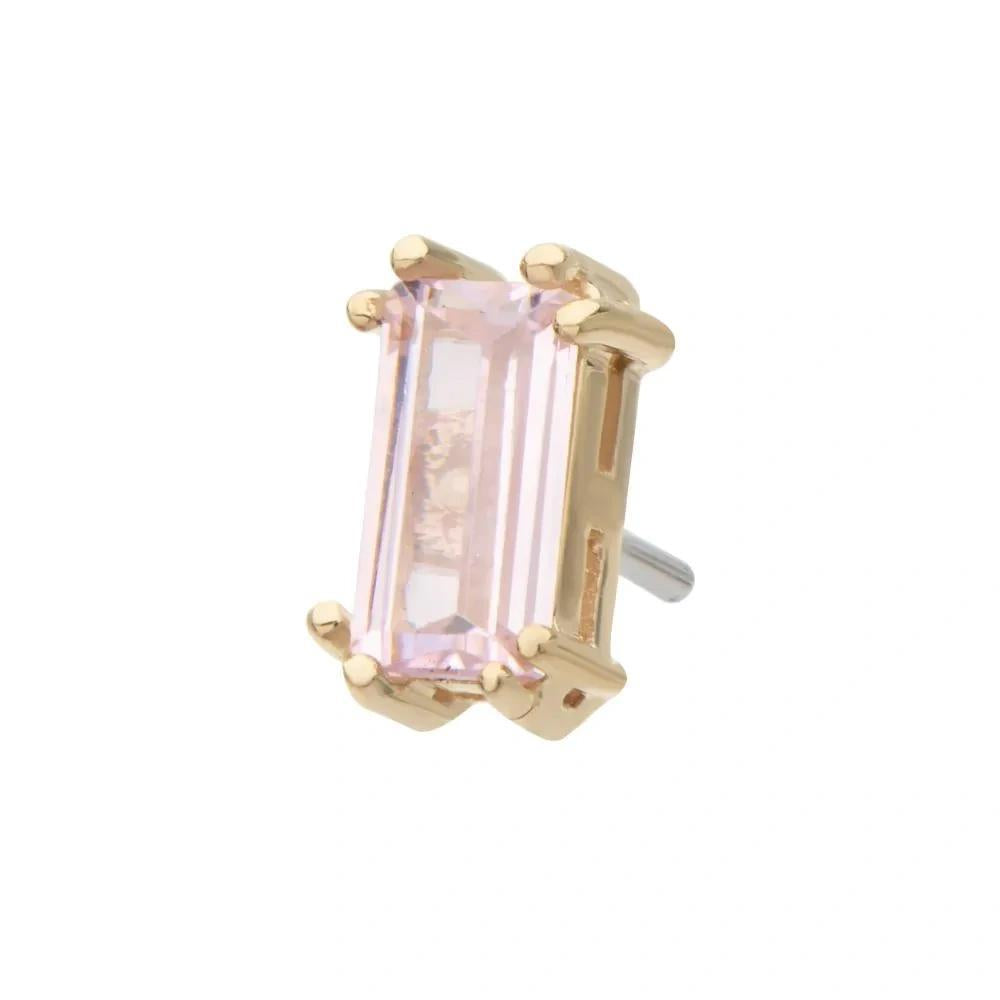Invictus | 14k gold | Emerald Cut | Pink CZ