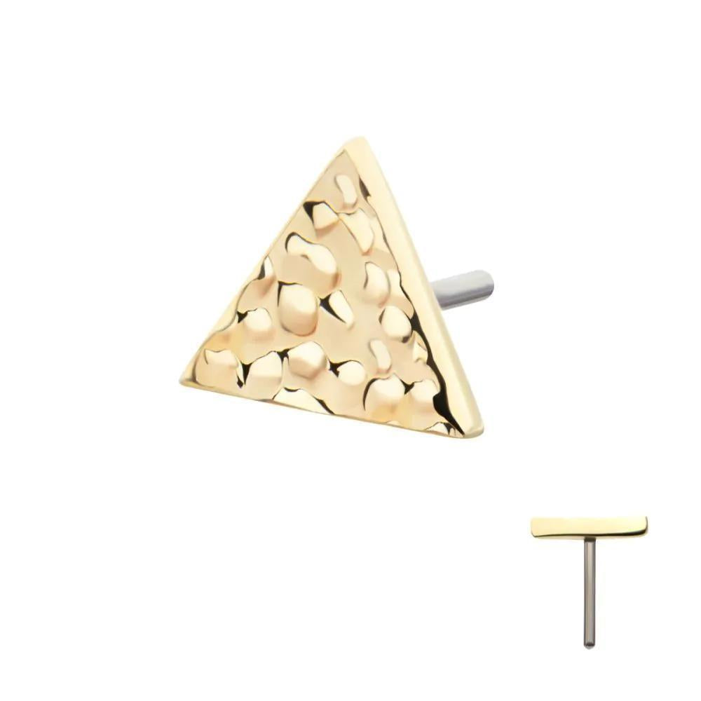 Invictus | 14k gold | Hammered Triangle