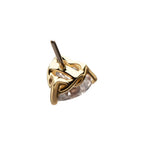 Invictus | 14k Gold | Threadless 3-Prong "Icon Heart" Gem Top | Cubic Zirconia