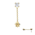 Invictus | 14k gold | Prong Set with Mace Dangle |CZ