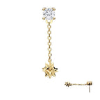 Invictus | 14k gold | Prong Set with Mace Dangle |CZ