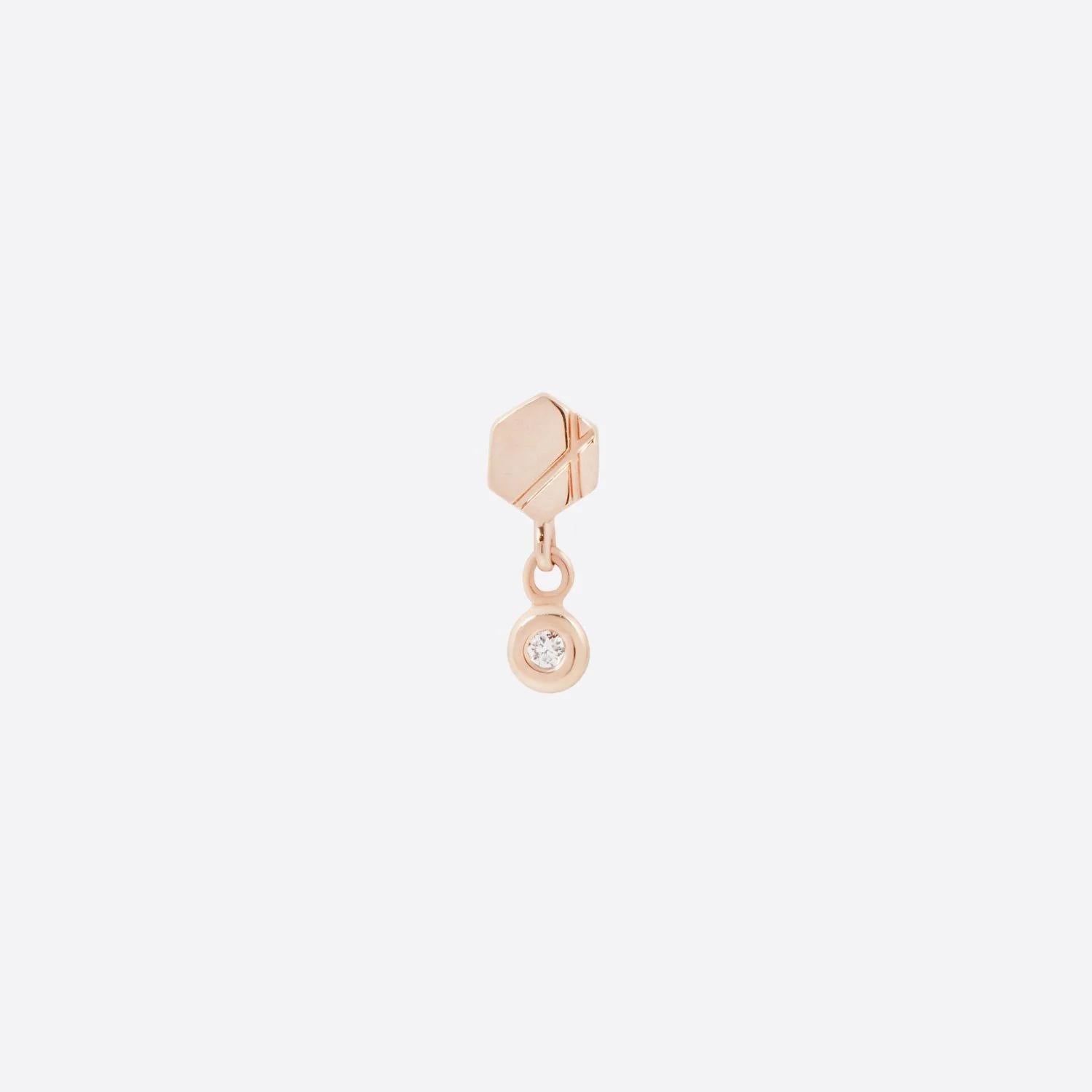 Tether | 14k gold | Hex Diamond Drop