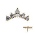 Invictus | 14k gold | 5-Custer Teardrop | CZ