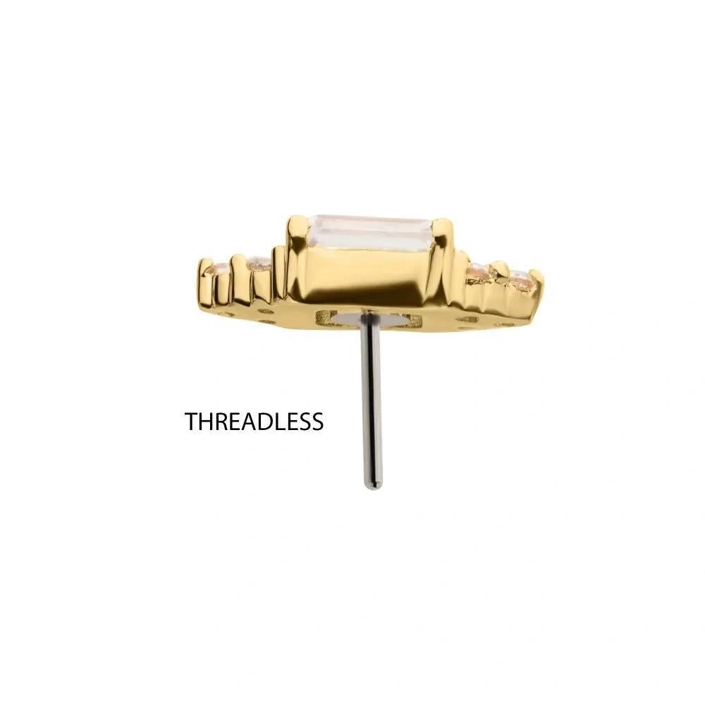 Invictus | 14k gold | Hexagon and Prong Set Baguette | CZ