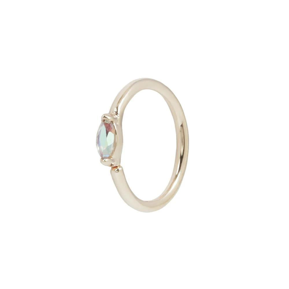 Buddha | 14k gold | Zuri Seam Ring | Mercury Mist Topaz
