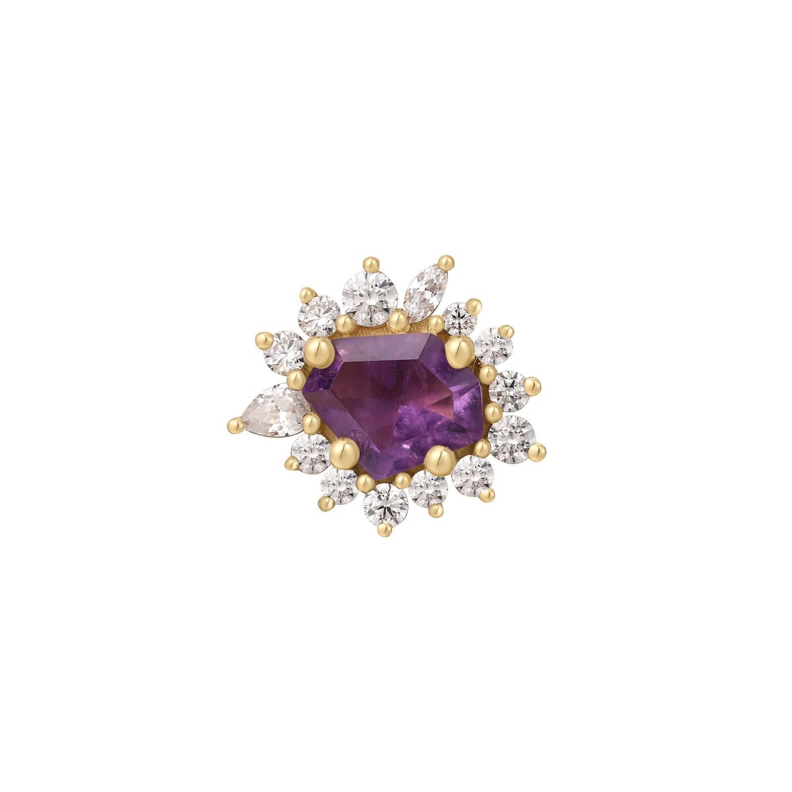 Buddha | 14k gold | Eye Candy | Amethyst + CZ