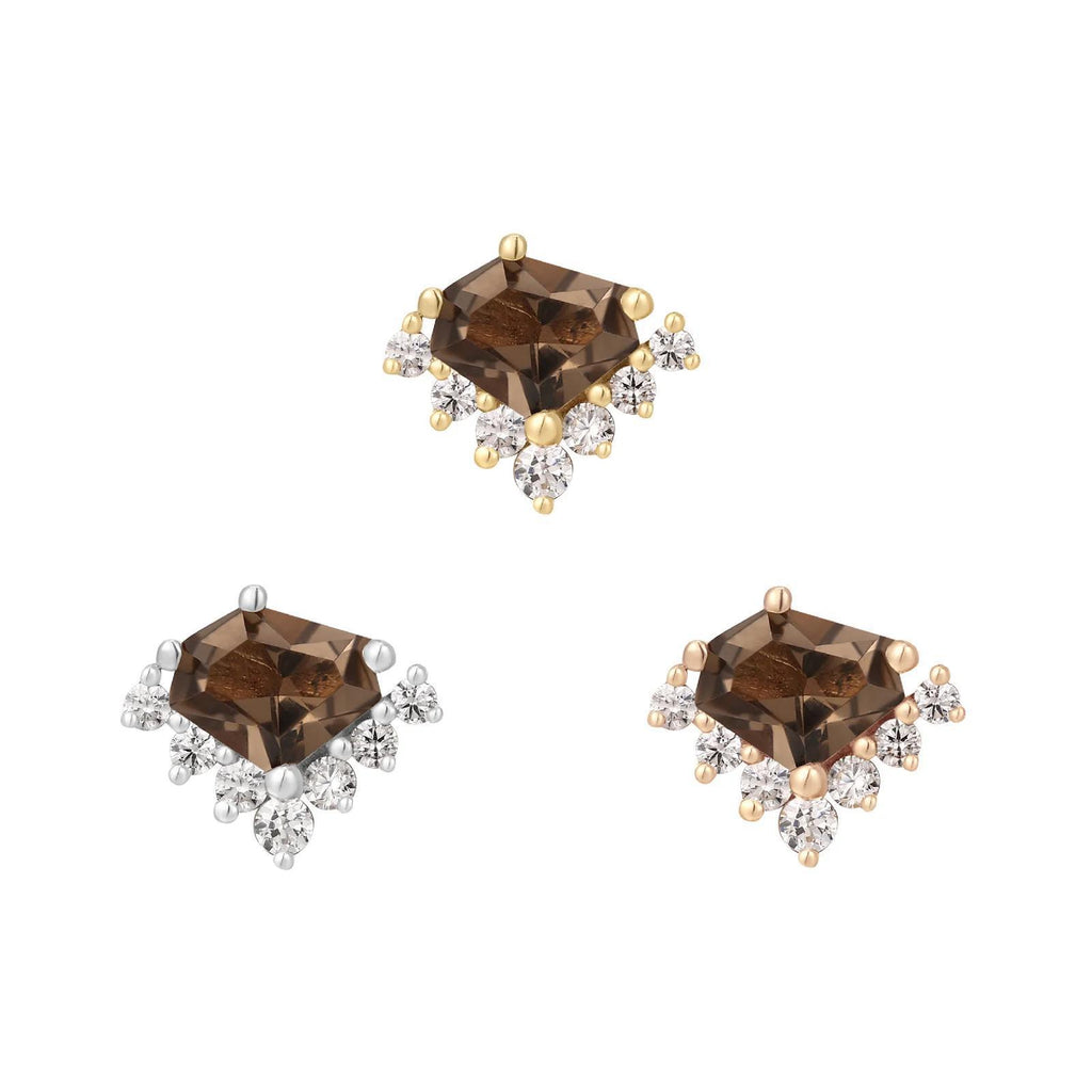 Buddha | 14k gold | Bones + Honey | Smoky Quartz + CZ