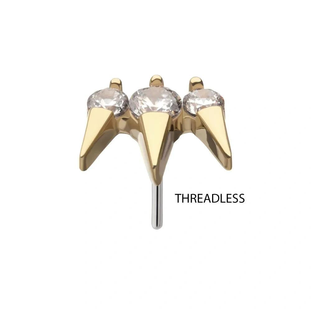 Invictus | 14k gold | Triple Spike | CZ