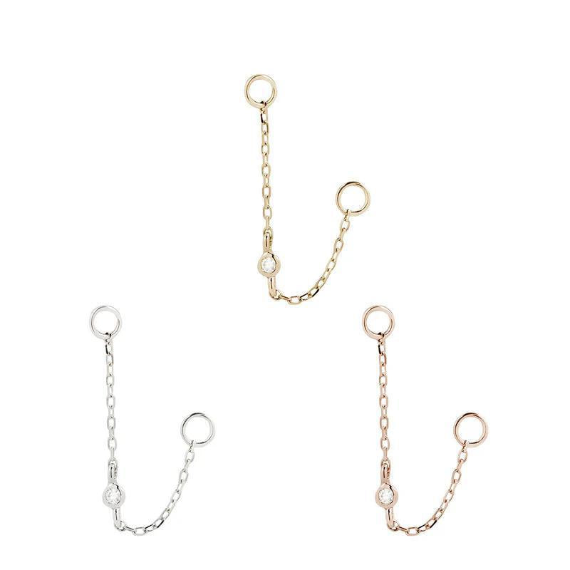 Buddha | 14k gold | Round Center Chain | CZ