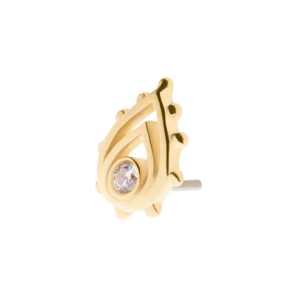 Invictus | 14k gold | Beaded Teardrop | CZ/Opal