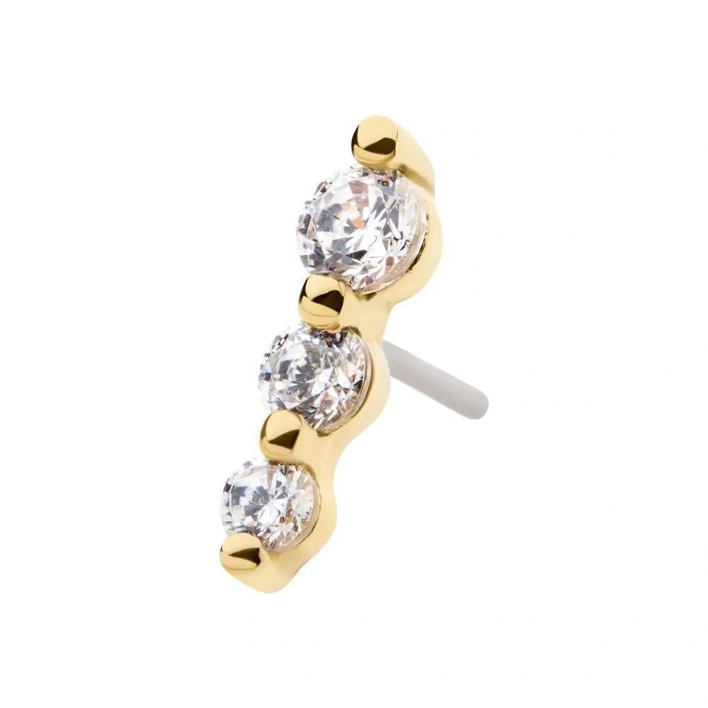 Invictus | 14k gold | 3-cluster Prong Set | CZ