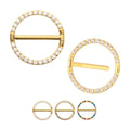 Invictus | 24k Gold PVD Titanium | CNC Set Gem Nipple Ring Clicker | Cubic Zirconia