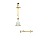 Invictus | 14k gold | Dagger with Teardrop Dangle | Synthetic White Opal