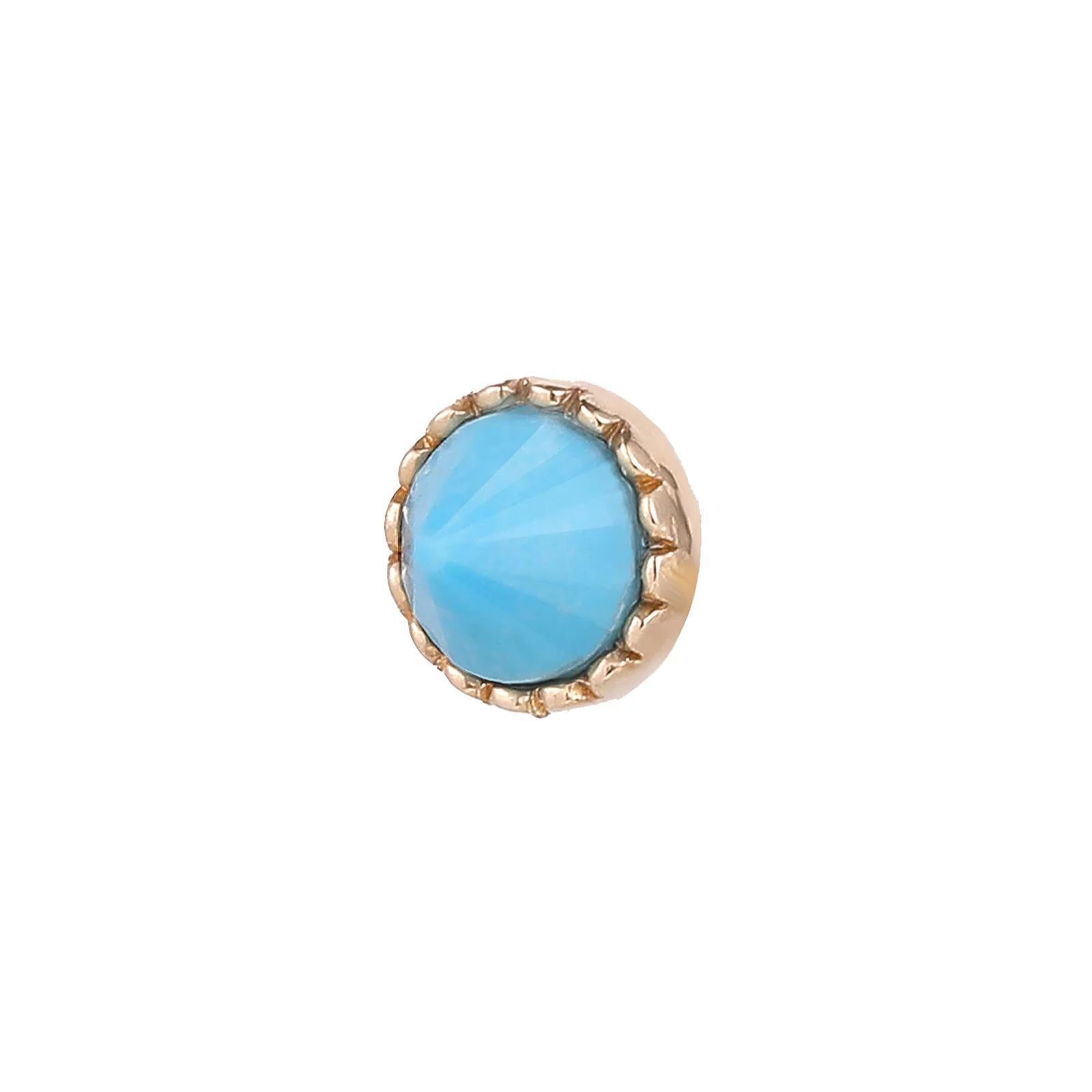 Buddha | 14k gold | Round Accent Bezel Reverse Set | Turquoise