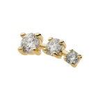 Invictus | 14k gold | Staggered 3 Gem Prong Cluster| Lab-Grown Diamond
