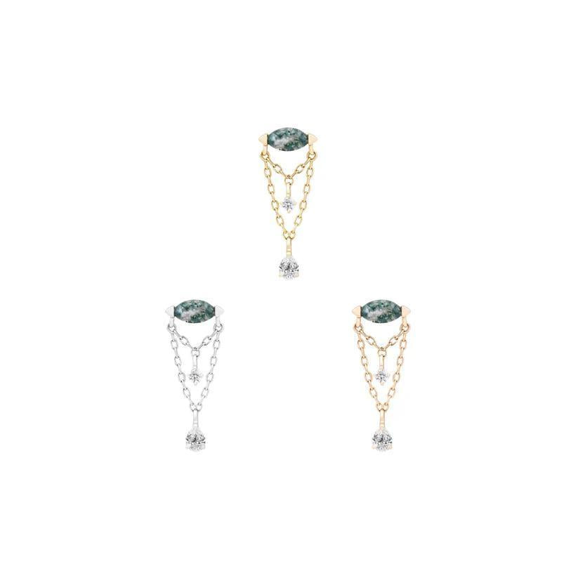 Buddha | 14k Gold | Saint Vincent Threadless End | Moss Agate