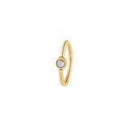 Buddha | 14k gold | Fixed Bezel Bead Ring | Side Set Facing | 2mm Mercury Mist Topaz
