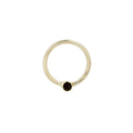 Buddha | 14k gold | Fixed Bezel Bead Ring | 2mm Black Spinel