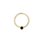 Buddha | 14k gold | Fixed Bezel Bead Ring | 2mm Black Spinel