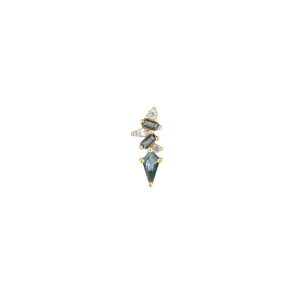 Buddha | 14k gold | Mixt | London Blue Topaz + White Topaz