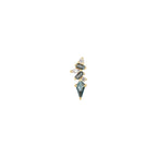 Buddha | 14k gold | Mixt | London Blue Topaz + White Topaz
