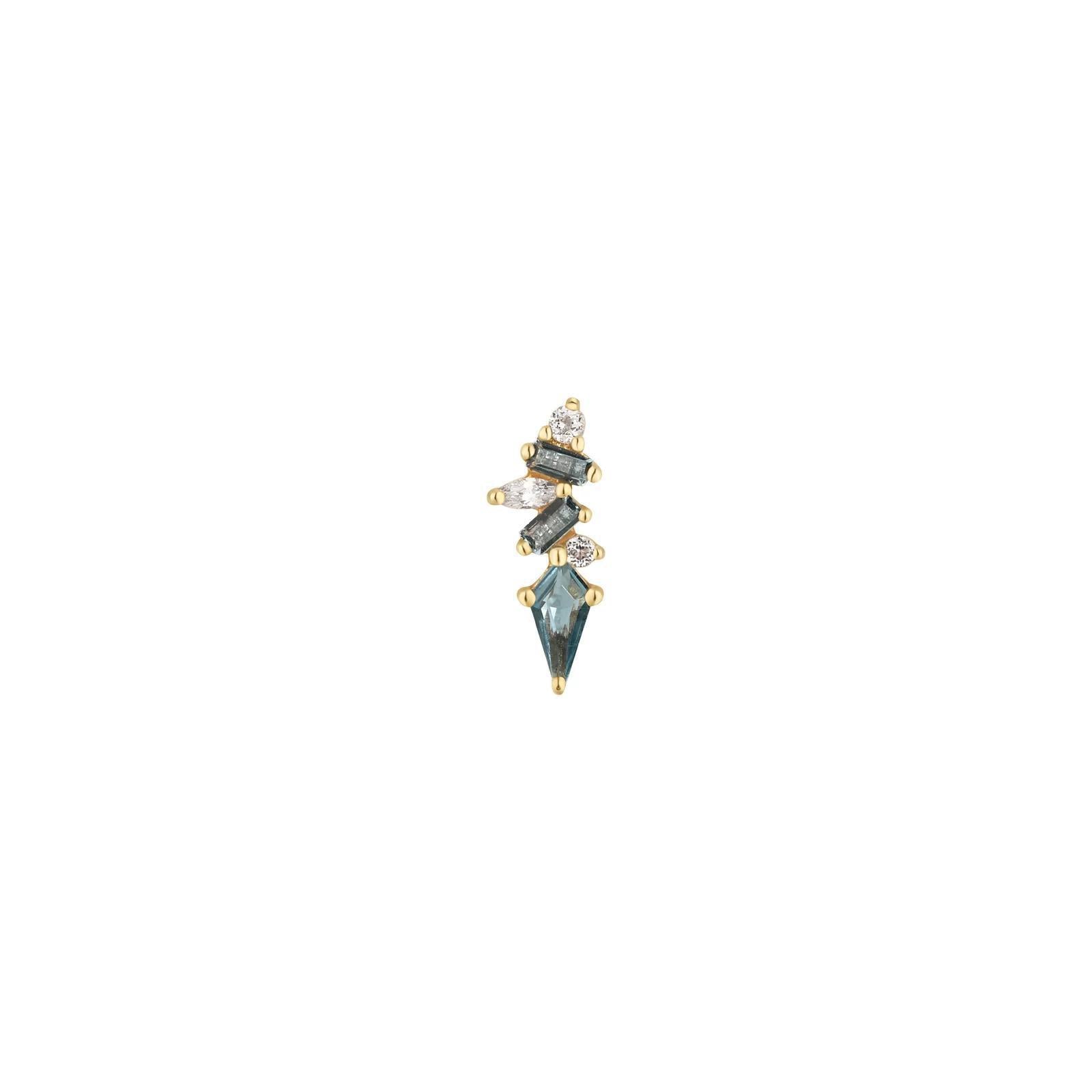 Buddha | 14k gold | Mixt | London Blue Topaz + White Topaz