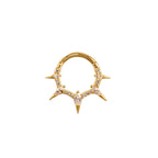 Buddha | 14k gold | Neoteric Hinged Hoop | Clear CZ
