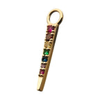 Invictus | 14k gold | Prong Set Triangle Charm | Rainbow CZ