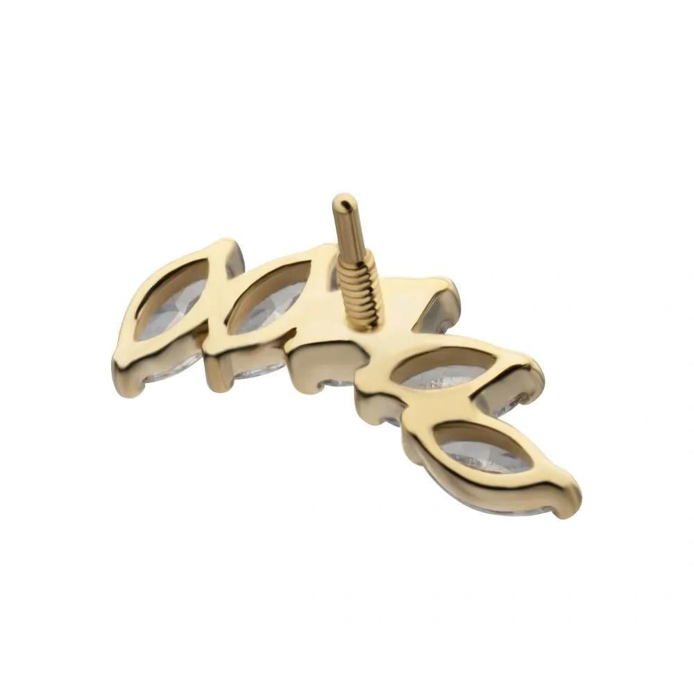 Invictus | 14k gold | 5-cluster Staggered Marquise | CZ