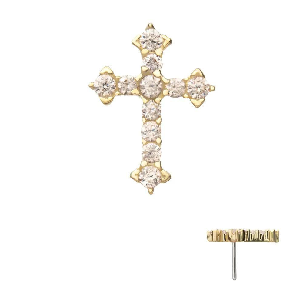 Invictus | 14k gold | Antique Cross | CZ