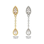 Invictus | 14k gold | Tear Drop Dangle | CZ