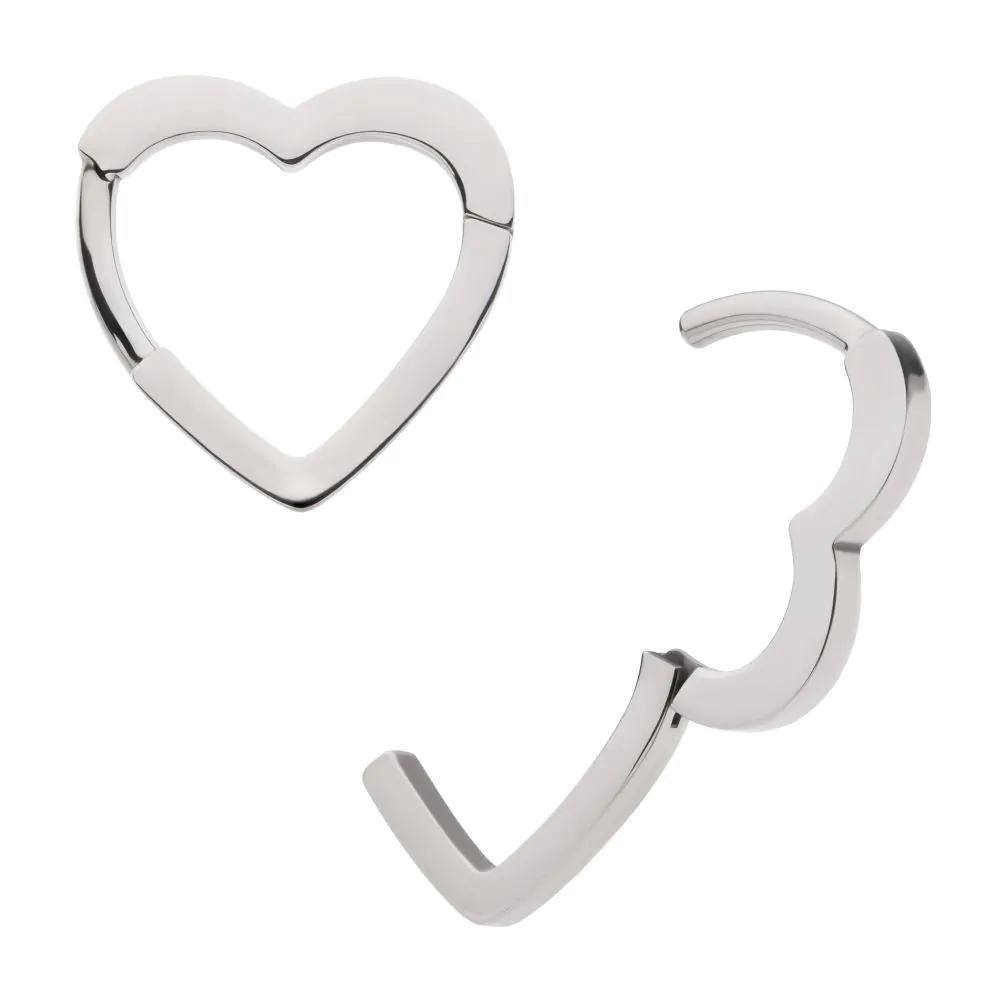Inv | Titanium | Heart Hinged Segment Clicker | 16g 5/16" (8mm)