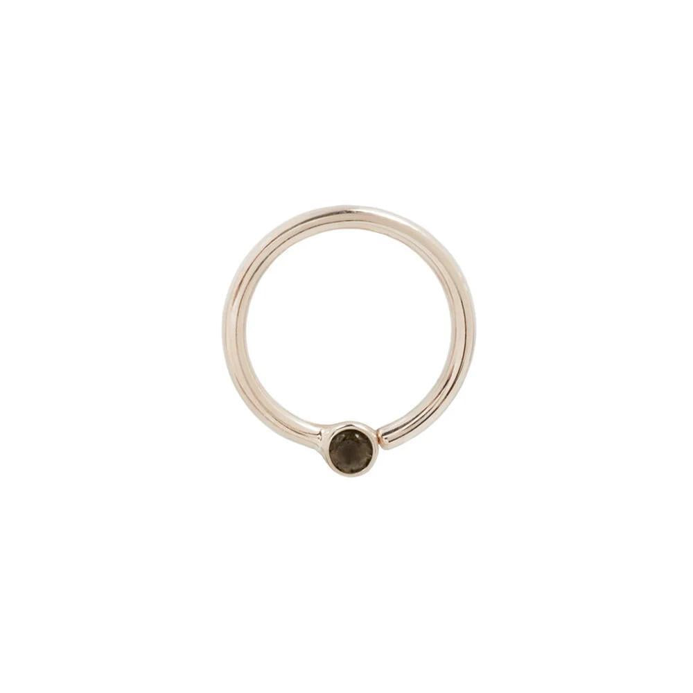 Buddha | 14k gold | Fixed Bezel Seam Ring | 2mm Smoky Quartz
