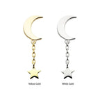 Invictus | 14k gold | Moon with Star Dangle