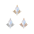 Buddha | 14k gold | Love Language | Rainbow Moonstone + CZ