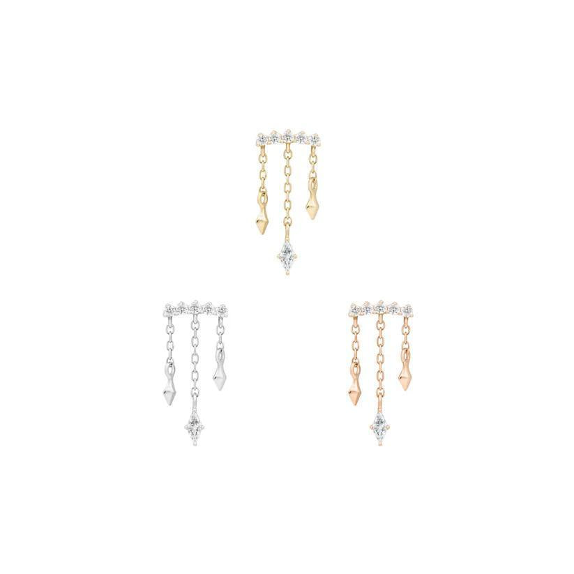 Buddha | 14k Gold | Forward Motion Threadless End | Cubic Zirconia