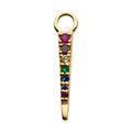 Invictus | 14k gold | Prong Set Triangle Charm | Rainbow CZ