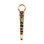 Invictus | 14k gold | Prong Set Triangle Charm | Rainbow CZ