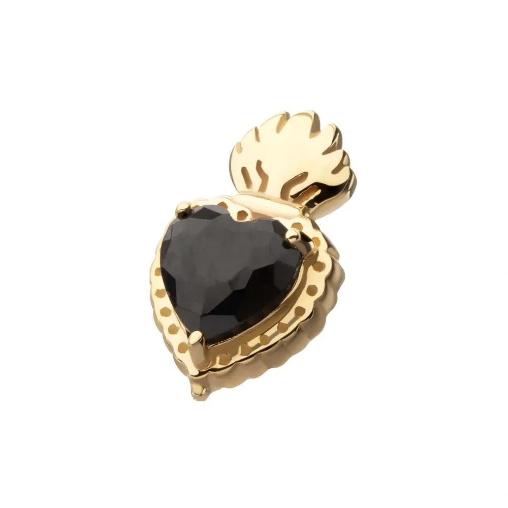 Invictus | 14k gold | Sacred Heart | Black CZ