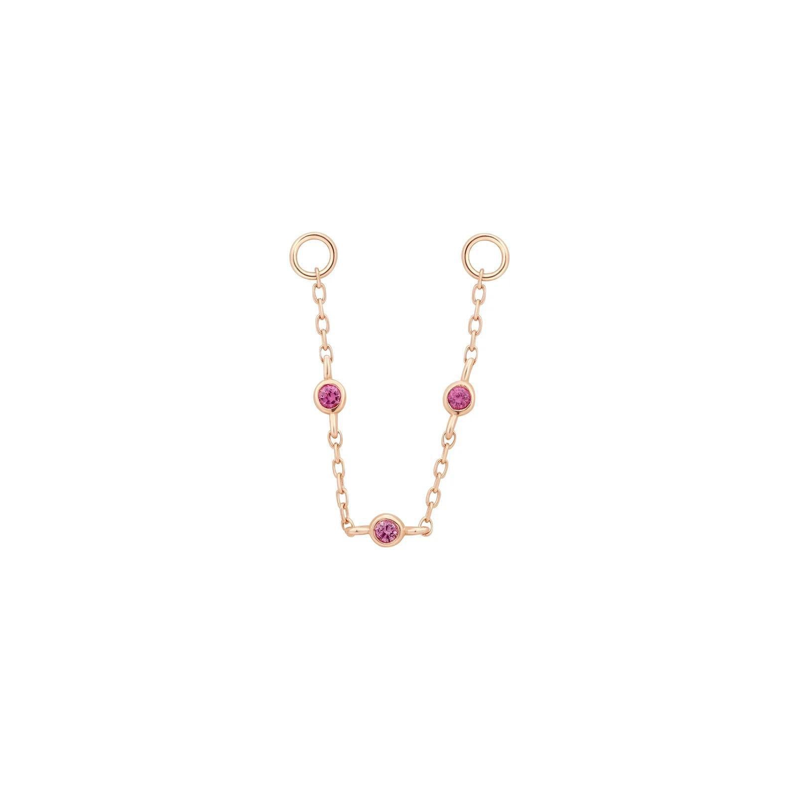 Buddha | 14k gold | 3 Bezel Chain | Pink Sapphire