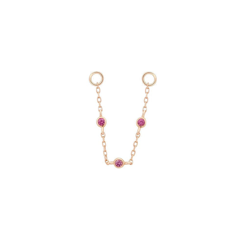 Buddha | 14k gold | 3 Bezel Chain | Pink Sapphire