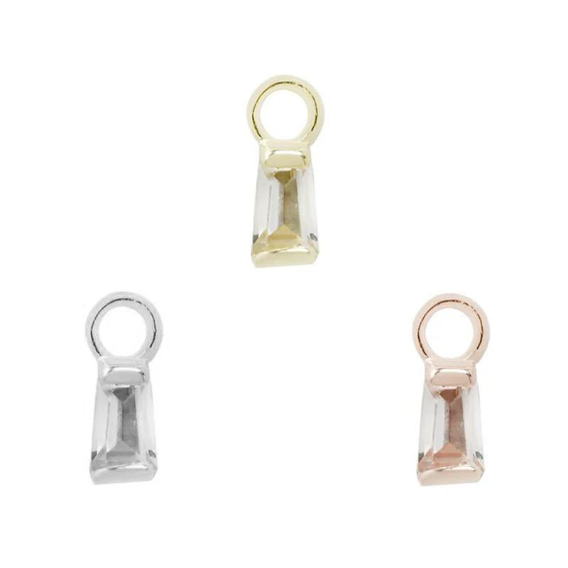 Buddha | 14k gold | La Madeleine Baguette Charm | White Topaz