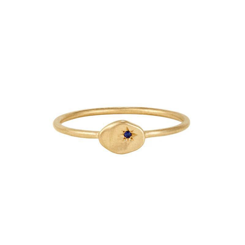 Buddha | 14k gold | RION x Buddha North Star Ring | Blue Sapphire