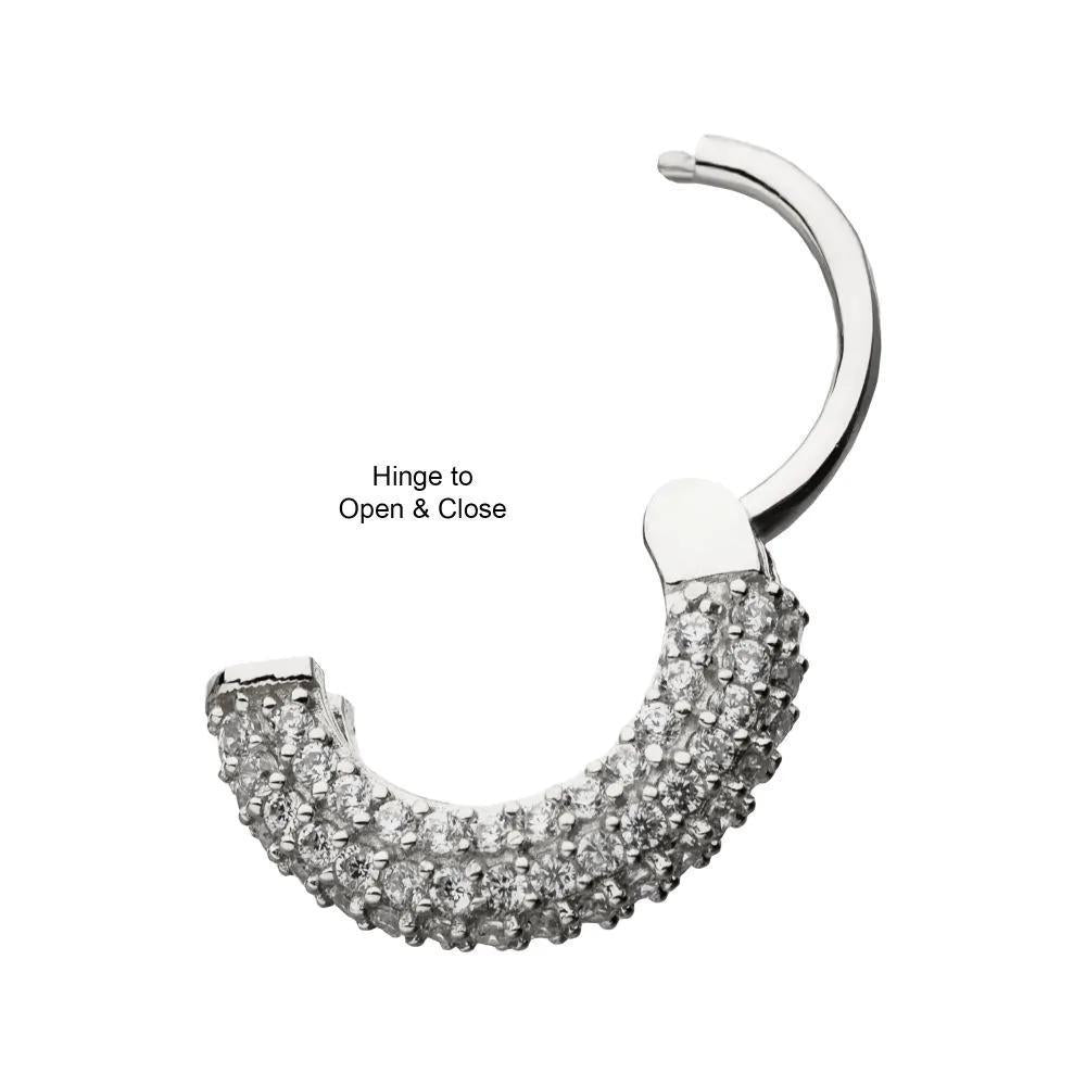 Invictus | 14k gold | Multi-Gem Hinged Hoop | Cubic Zirconia