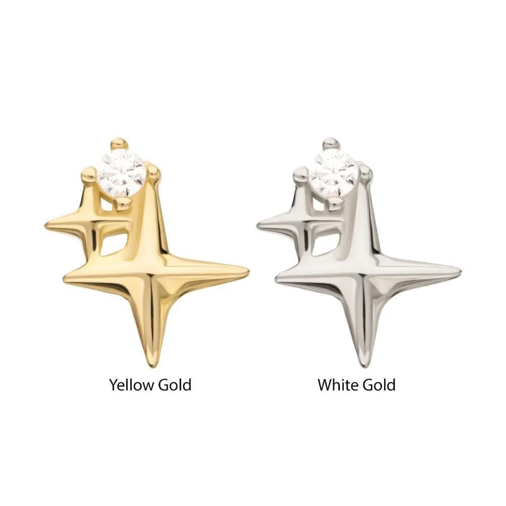 Invictus | 14k gold | Prong Set Double Celestial Star | CZ